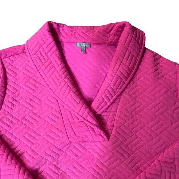 T by Talbots Womens 3X Pink Quilted Shawl Collar Pullover Used - Picture 4 of 15